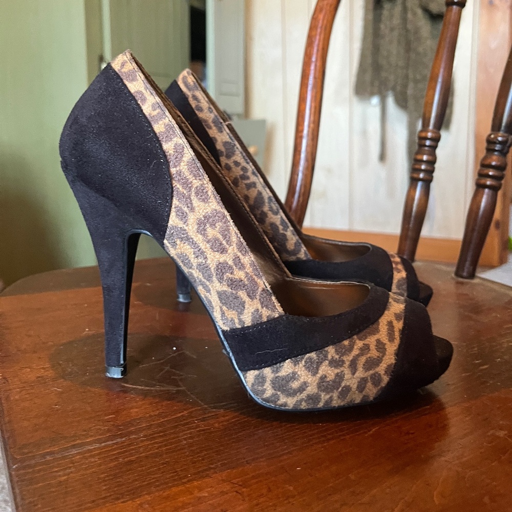 Leopard print stilettos